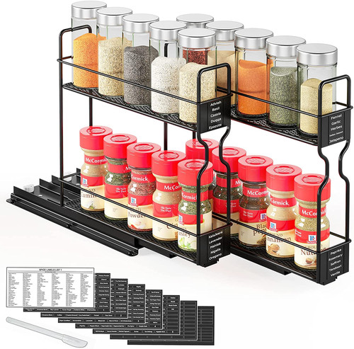 Pull out spice rack - spice, organizer