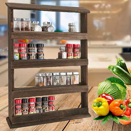 Wooden spice rack organizer - spice,